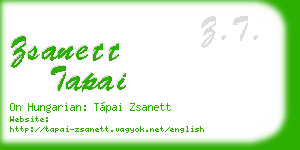 zsanett tapai business card