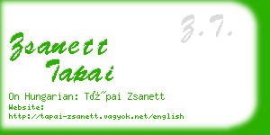 zsanett tapai business card